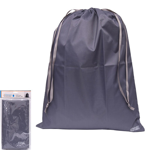 Grey fabric laundry bag