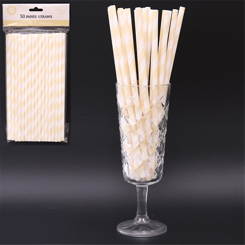Patterned paper straws 50 pack
