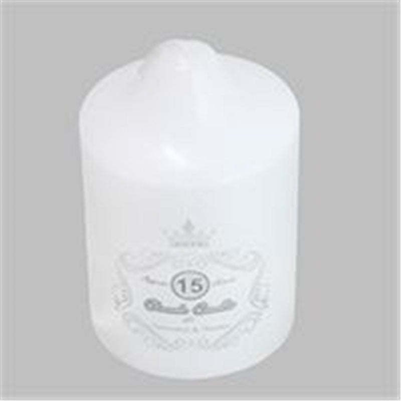 Small white unscented pillar candle 5x7.5cm