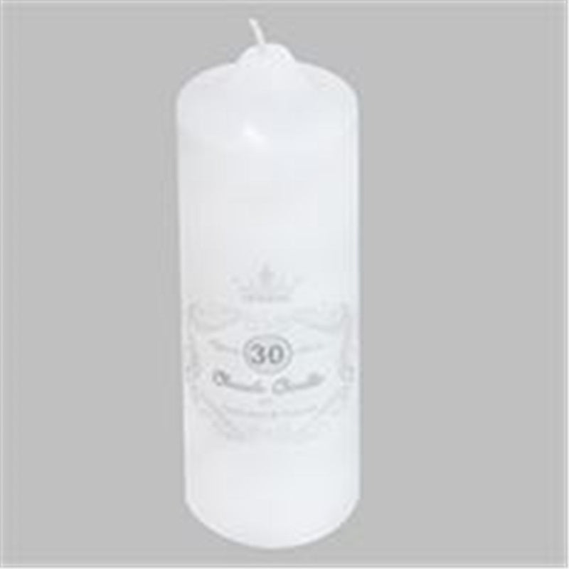 Tall white unscented pillar candle 5x15cm