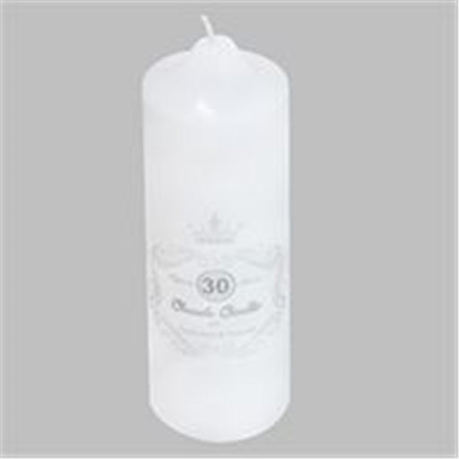 Tall white unscented pillar candle 5x15cm