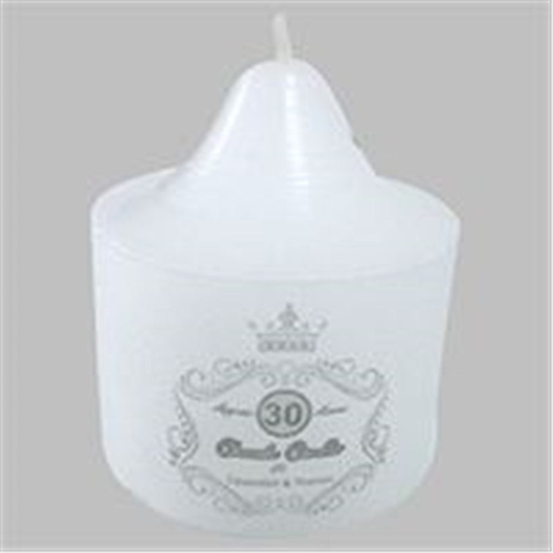 Medium white unscented pillar candle