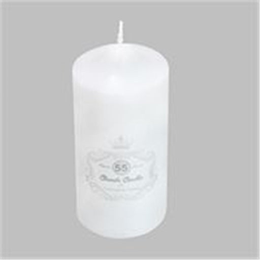 Large tall white unscented pillar candle
