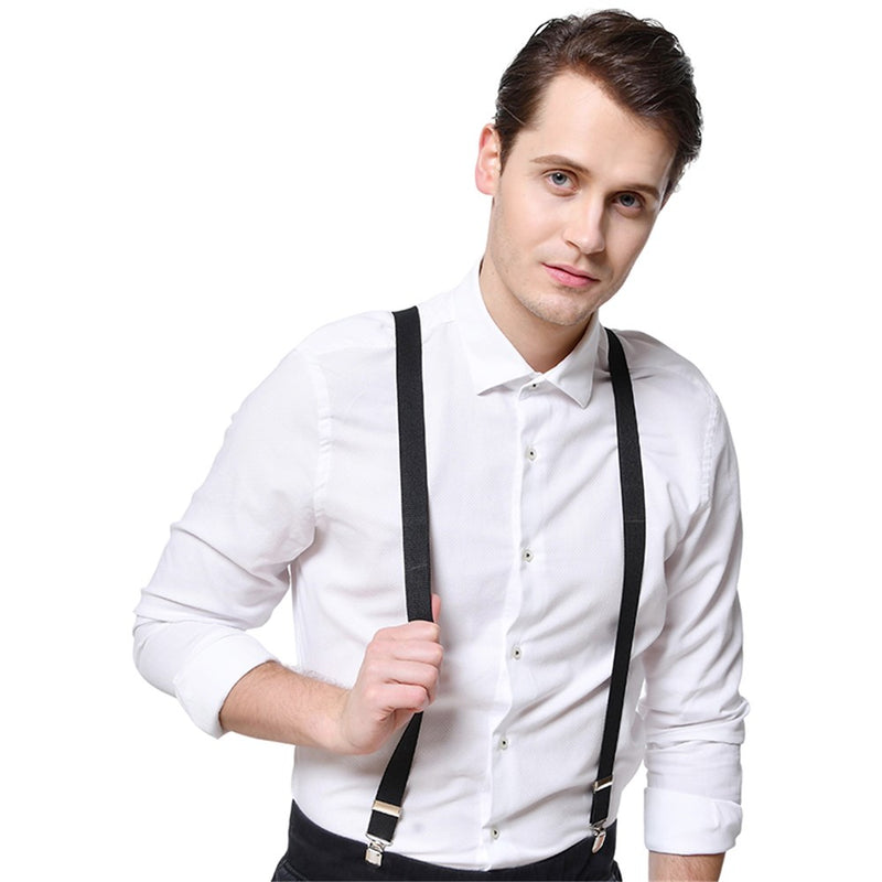Classic dark elastic shoulder straps with strong metal clasps