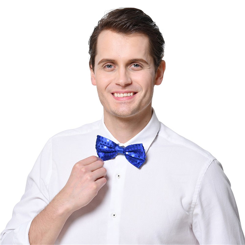 Blue sequin bowtie costume accessory