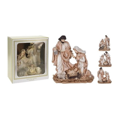 Three assorted 18 cm nativity scenes