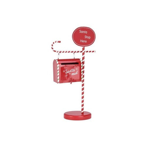 51 cm red metal Christmas mailbox decoration