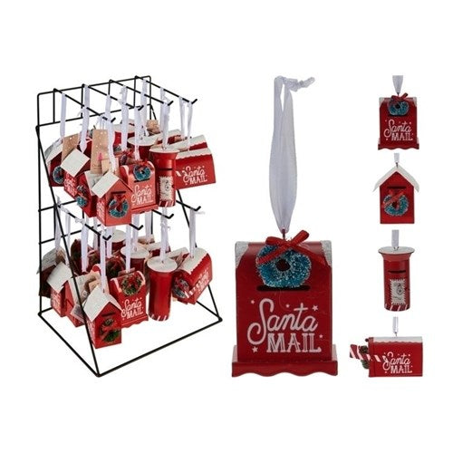 hanging Christmas mailbox decoration four assorted designs
