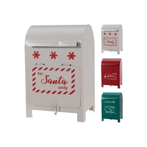 iron Christmas mailbox 15 x 12 x 23cm assorted designs