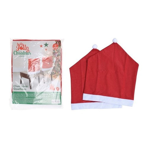 Set of two 60 cm Christmas hat chair covers