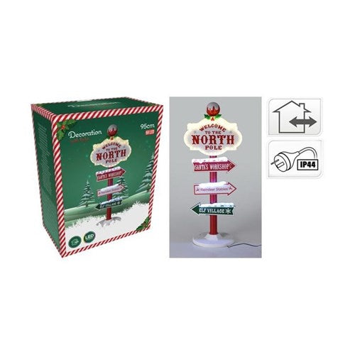 95cm North Pole Christmas sign with 59 LEDs IP44