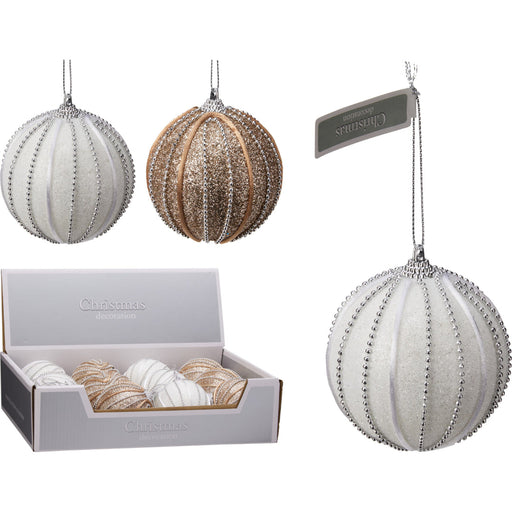 Ronis Christmas Ball 80Mm Glitter 3 Assorted