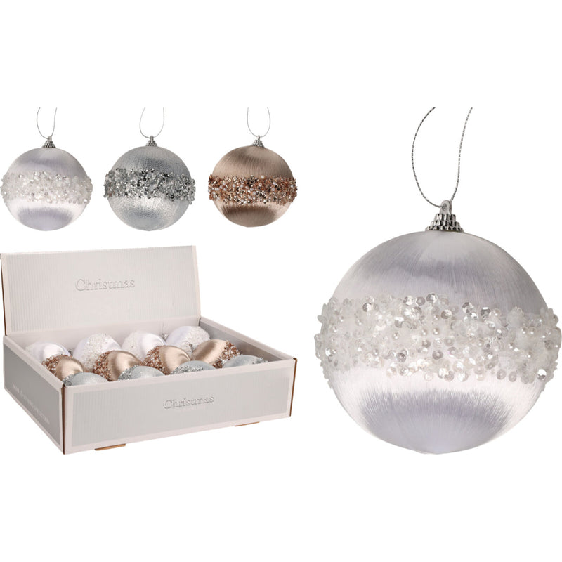 Ronis Christmas Ball 100Mm Beads 3 Assorted Clear