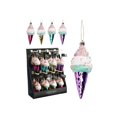 13cm ice cream hanging Christmas decoration assorted