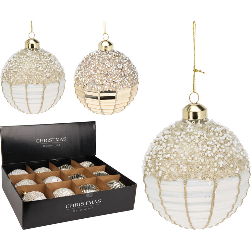 Ronis Christmas Ball 10cm Glass 2 Assorted