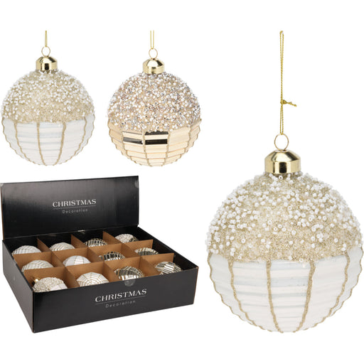 Ronis Christmas Ball 10cm Glass 2 Assorted