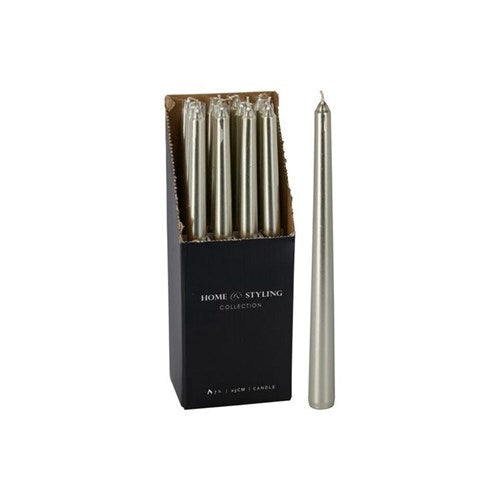 25cm metallic gold dinner taper candle