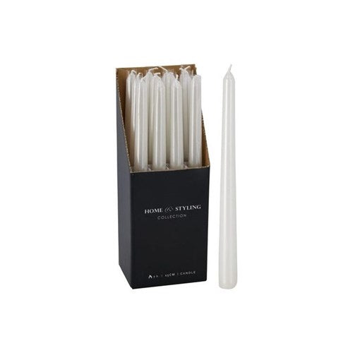 25cm classic white dinner taper candle
