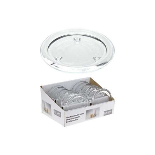 10 cm clear glass candle holder