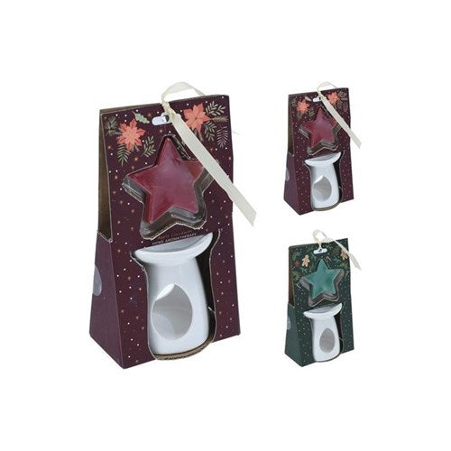 9 cm ceramic oil burner with assorted wax melts