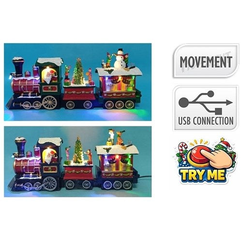 18cm moving LED Christmas train assorted designs