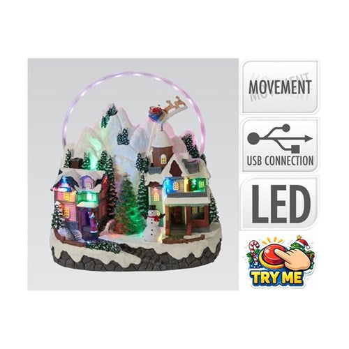 32cm LED rainbow Christmas scene decoration