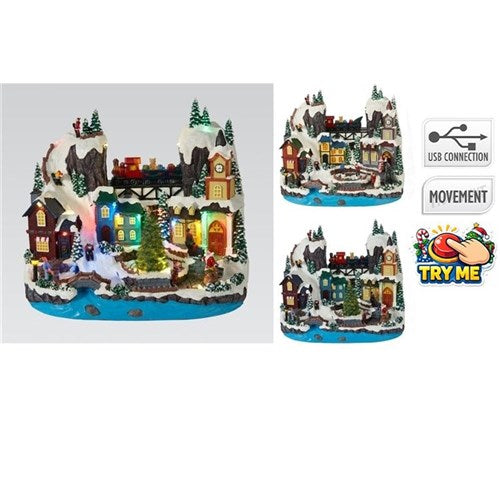 29cm LED Christmas train scene two assorted designs