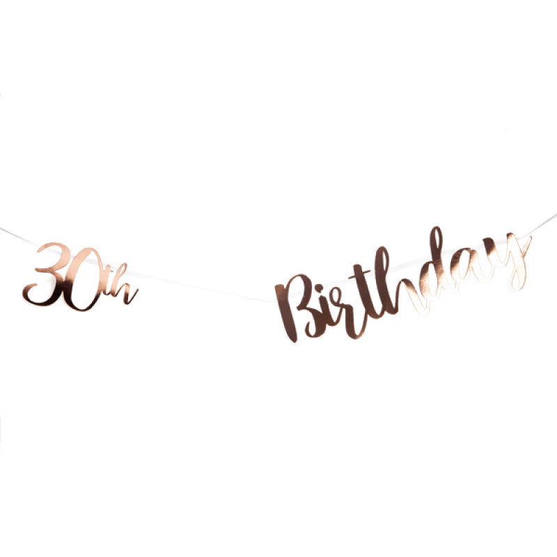 Rose gold 30th birthday banner