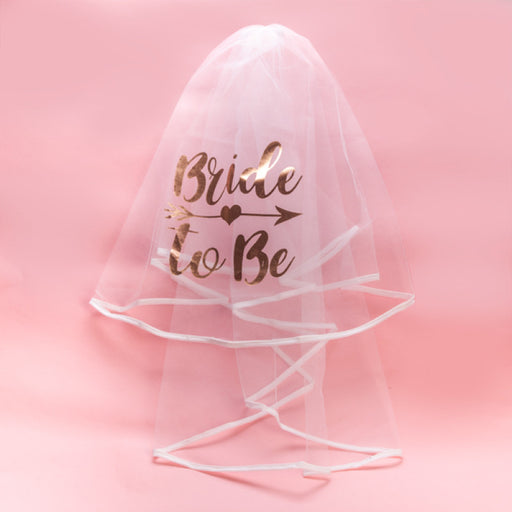 Rose gold bridal party veil