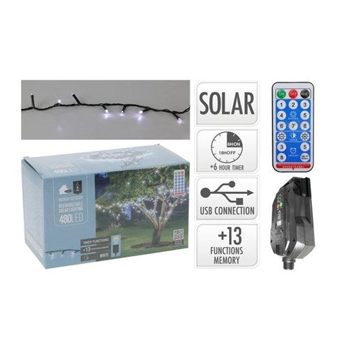 22 m solar string, 480 white LEDs