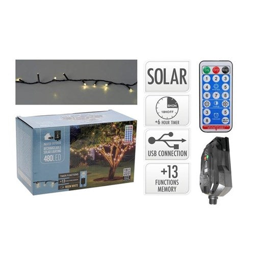 22 m solar string, 480 white LEDs