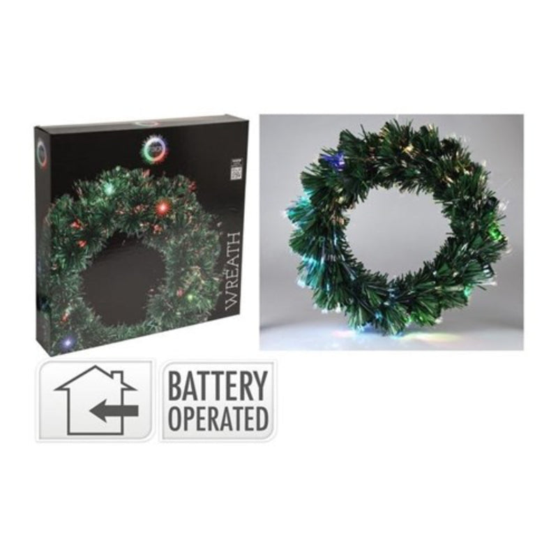 Ronis Wreath 50cm Fibre Optic Battery Operated