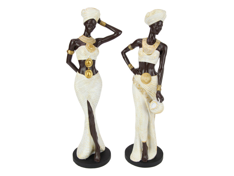 Standing African Lady withGold 2 Assorted 38cm