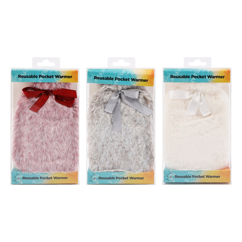 plush covered pocket warmers in assorted styles