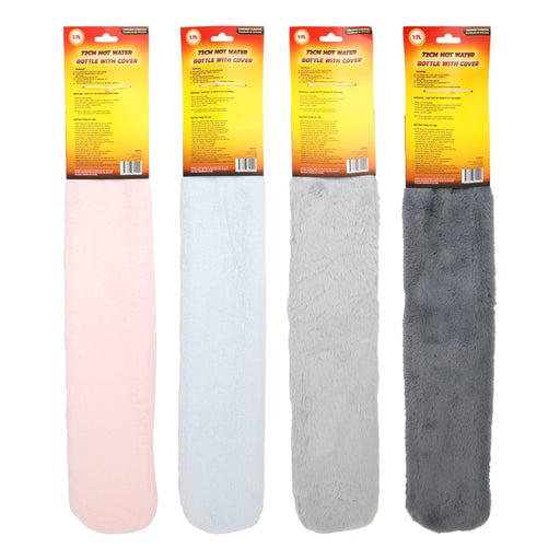 long 1.7L hot water bottle with cover