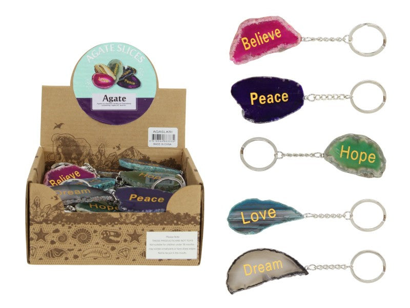 Agate Slice withInspiration Wording 6-9cm