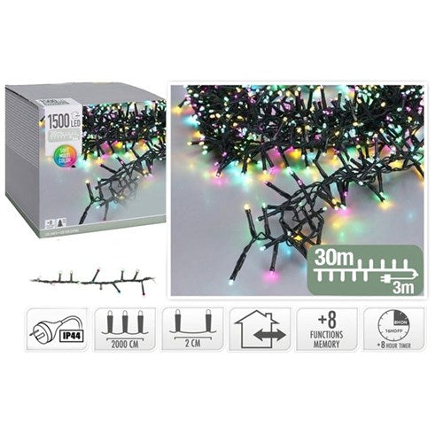 1500 LED Macaron snake lights 30m with memory timer