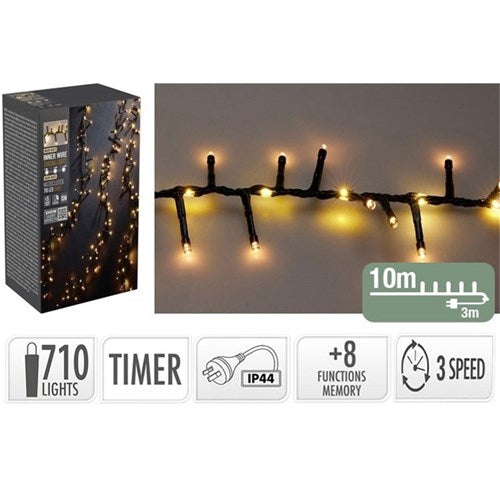 710 LED warm white snake light with fall 10m
