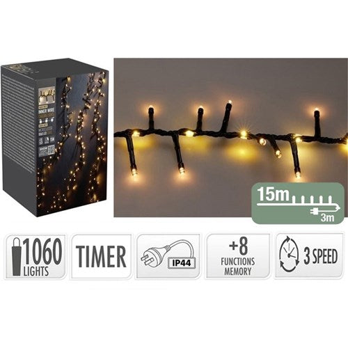 1060 LED warm white snake light with fall 15m