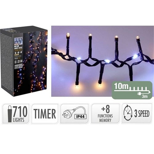 710 LED warm white snake Christmas light with fall 10m