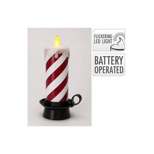 Candy cane style LED candle, battery powered, 15 x 12 x 29 cm