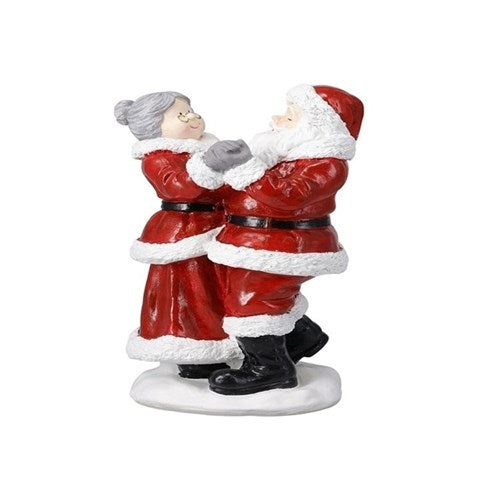 27cm Santa and Mrs Claus dancing Christmas figurine