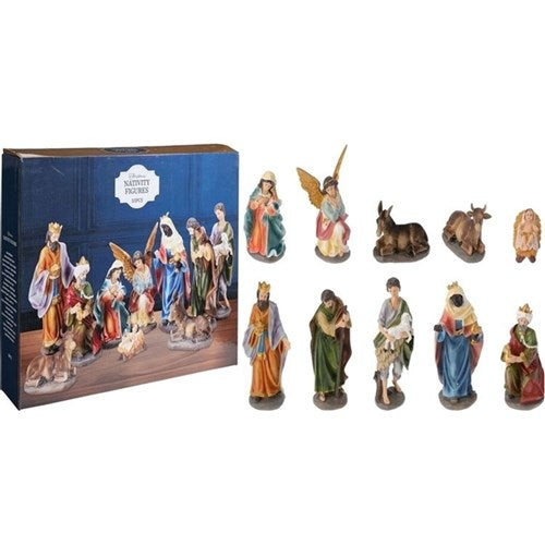 20cm polystone 10 piece Christmas nativity set