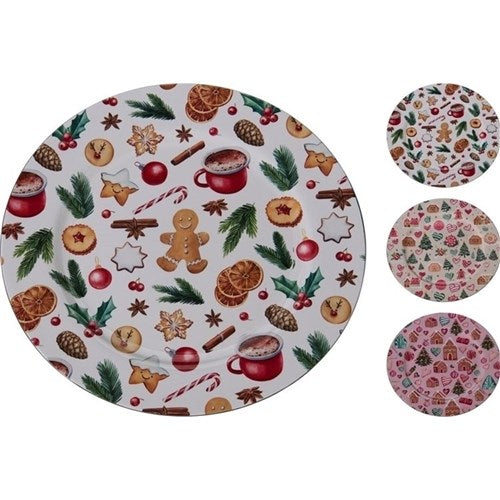 33cm Christmas candy decal plate assorted designs