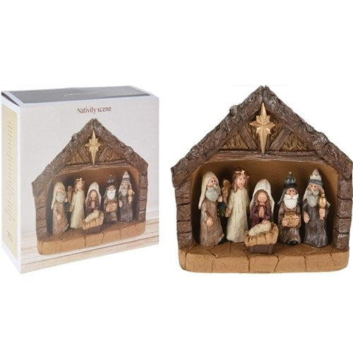 24cm polyresin Christmas nativity set