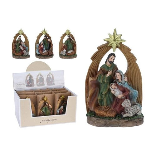 Set of three 13 cm assorted nativity scenes