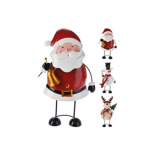 34 cm metal Christmas figurines, three assorted styles