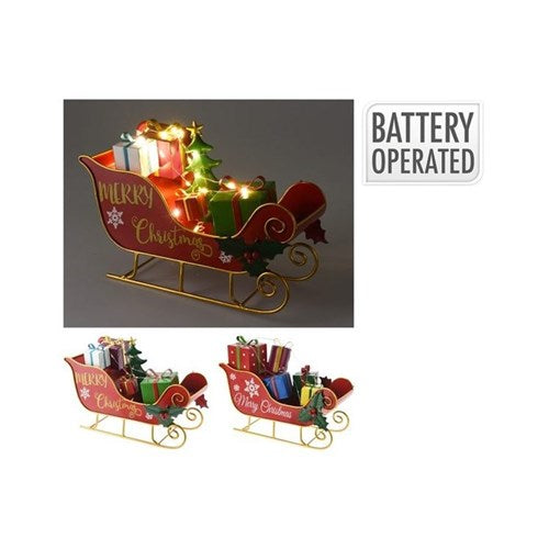 27 cm light up sleigh with presents