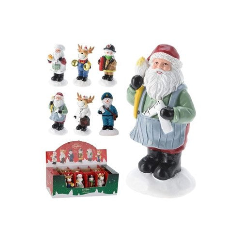 Six 8 cm assorted Christmas figurines