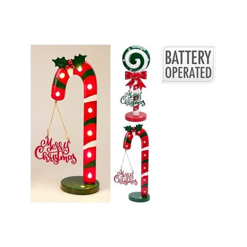 47 cm LED light up candy decorations, two assorted